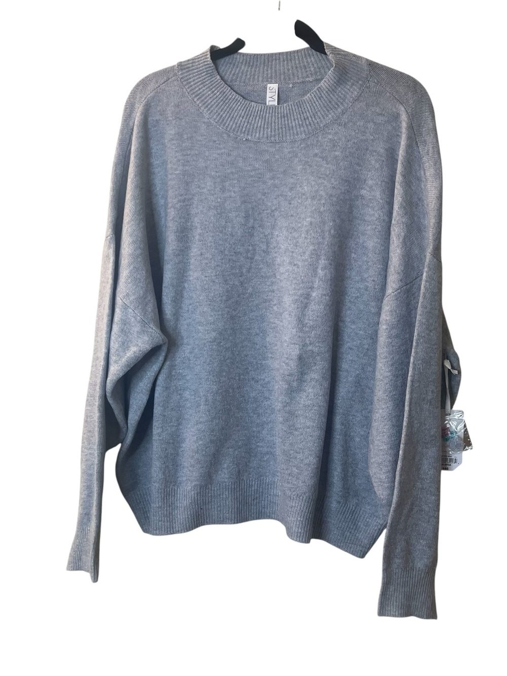 STYLUS Light Gray Ribbed Crew Sweater Sz. XXL